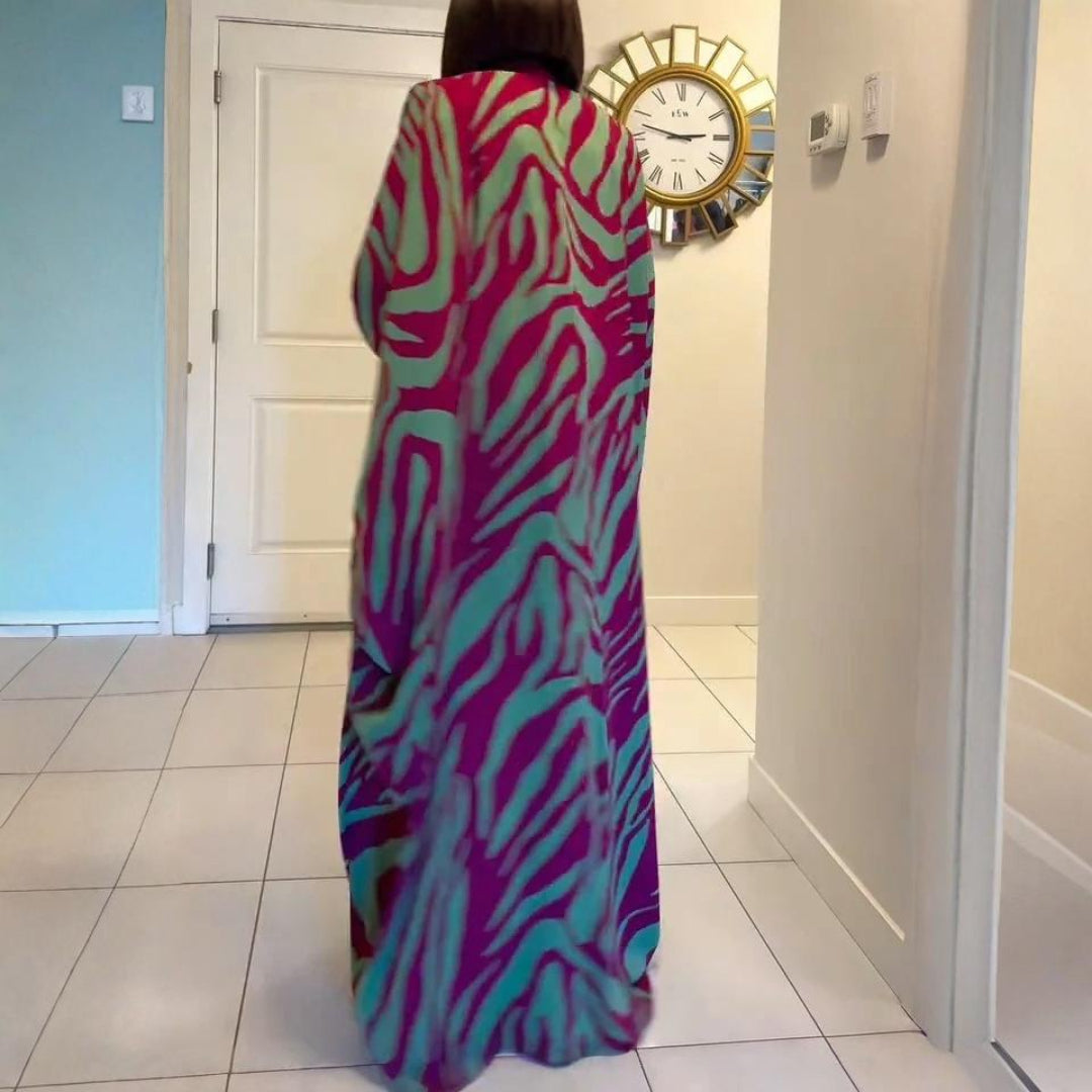 KARIN | MAXIKLÄNNING MED ZEBRAMÖNSTER