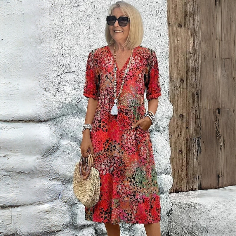 ANNA | FÄRGSTARK MIDIKLÄNNING