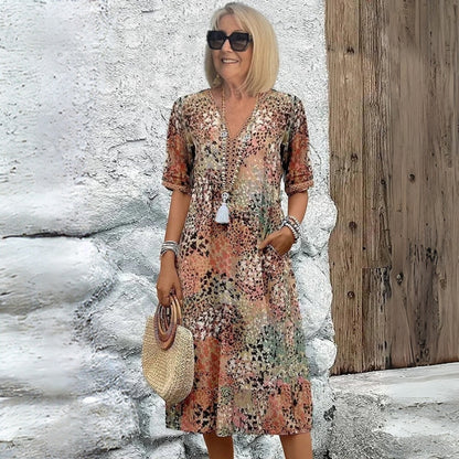 ANNA | FÄRGSTARK MIDIKLÄNNING