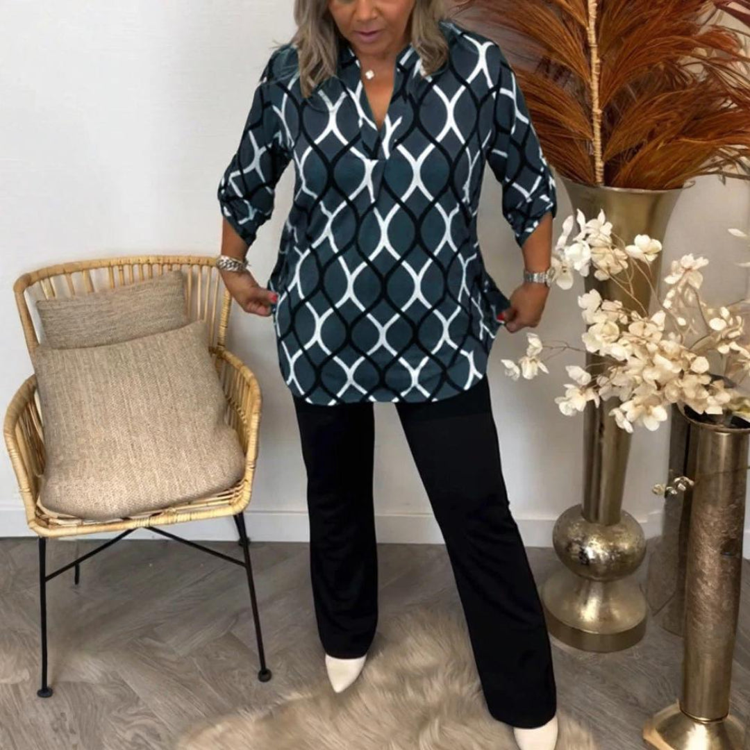 JENNY | BLUS MED GRAFISKT TRYCK