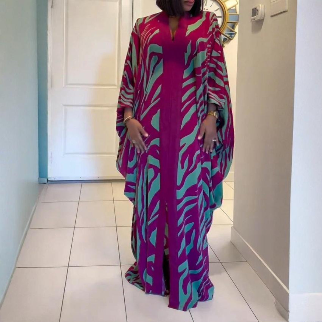 KARIN | MAXIKLÄNNING MED ZEBRAMÖNSTER