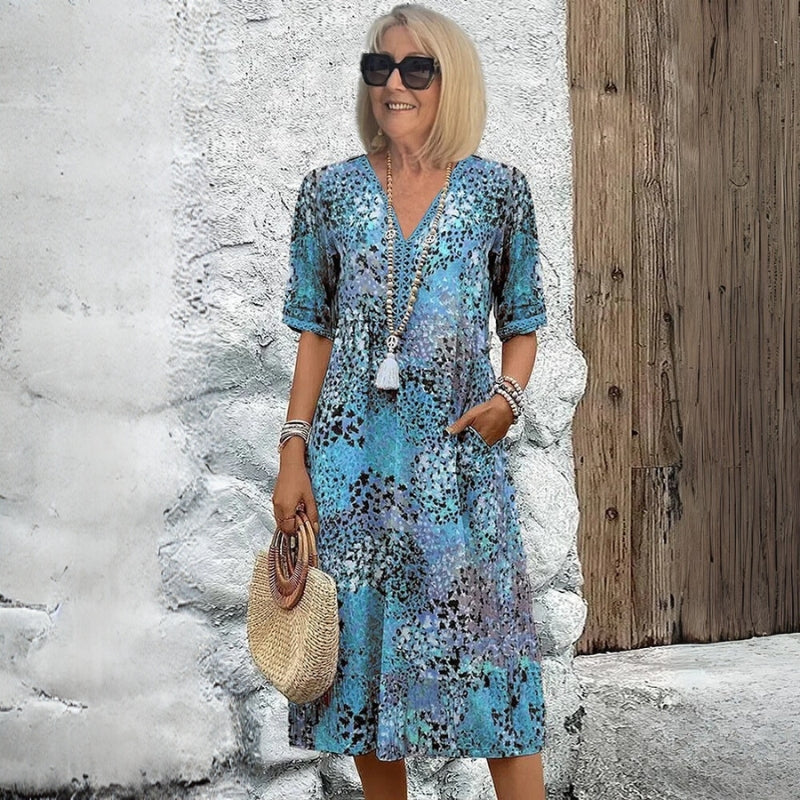 ANNA | FÄRGSTARK MIDIKLÄNNING