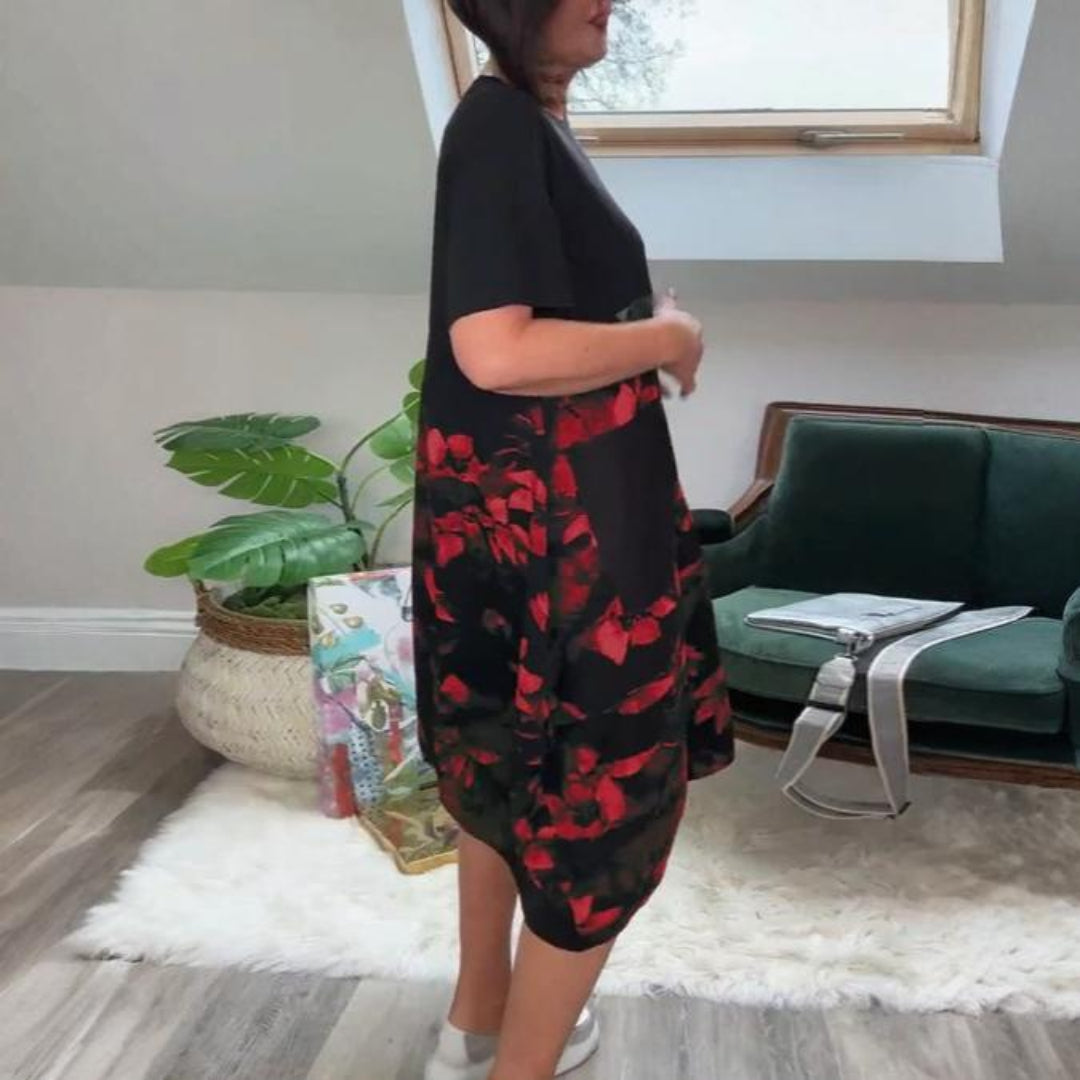 LOVISA | AVSLAPPNAD BLOMMIG KLÄNNING