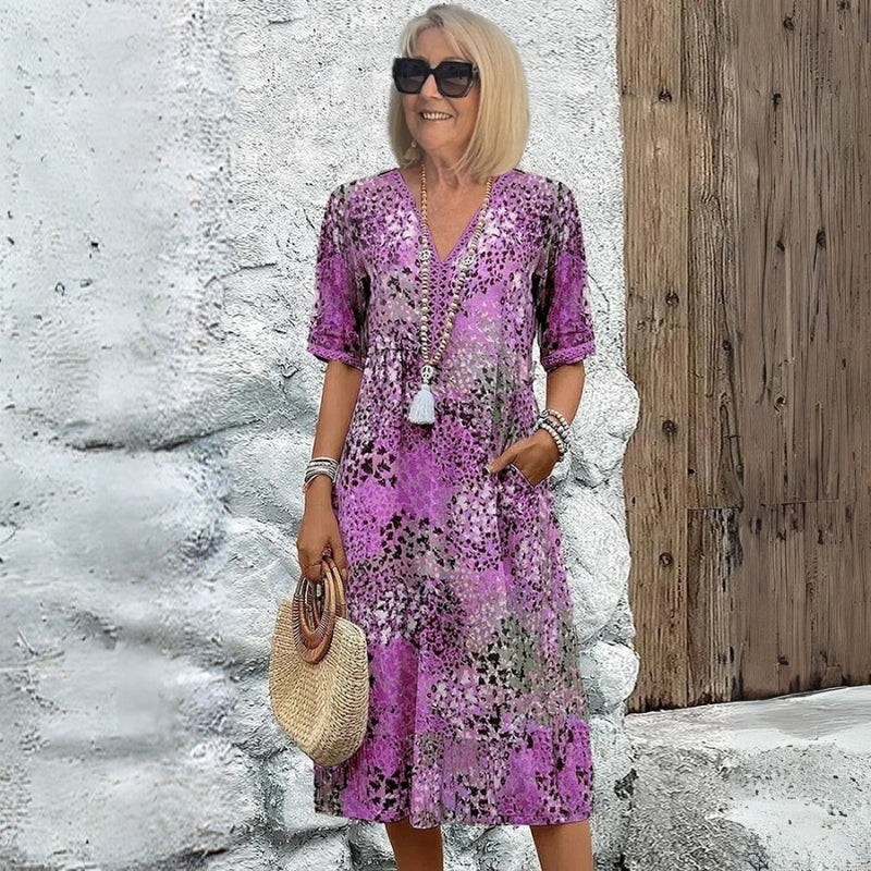 ANNA | FÄRGSTARK MIDIKLÄNNING