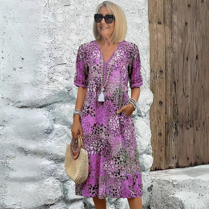 ANNA | FÄRGSTARK MIDIKLÄNNING