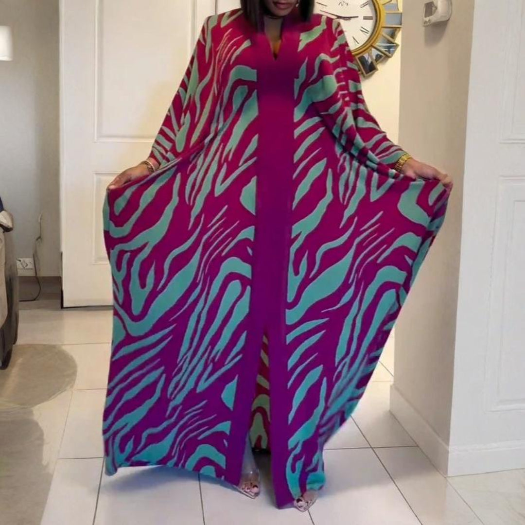 KARIN | MAXIKLÄNNING MED ZEBRAMÖNSTER