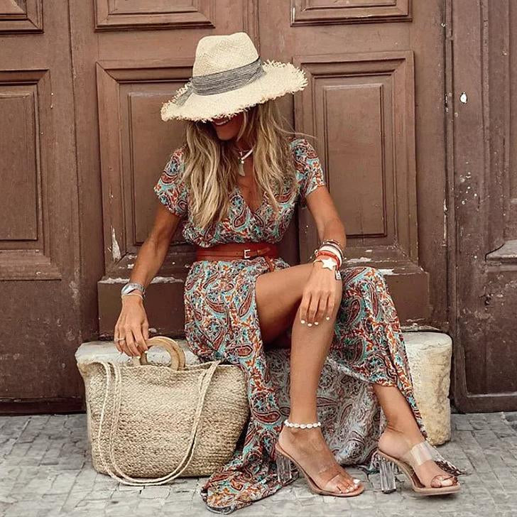 ELLA | LÅNG BOHEMISK KLÄNNING