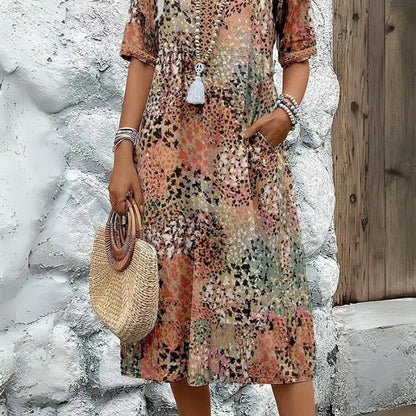 ANNA | FÄRGSTARK MIDIKLÄNNING