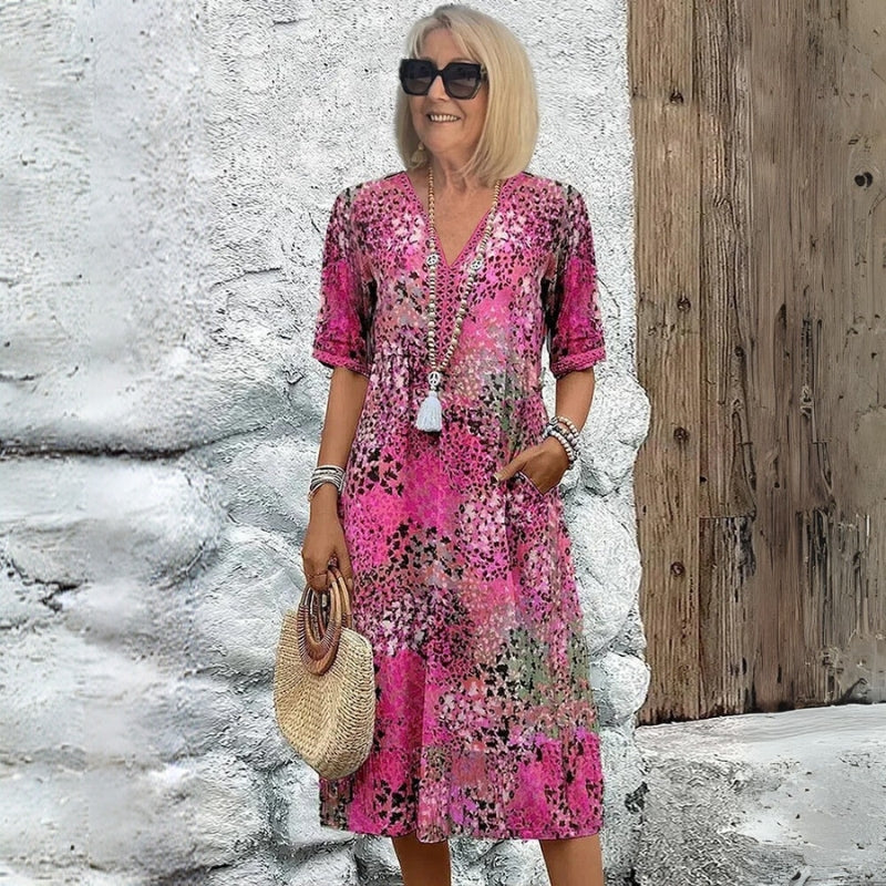 ANNA | FÄRGSTARK MIDIKLÄNNING