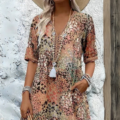 ANNA | FÄRGSTARK MIDIKLÄNNING