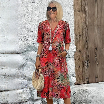 ANNA | FÄRGSTARK MIDIKLÄNNING